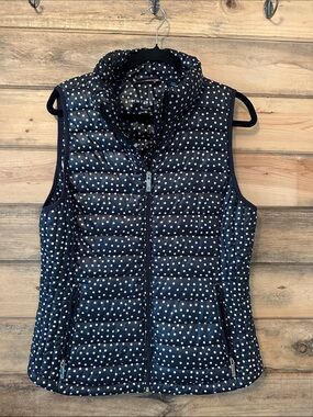 Tommy Hilfiger Navy Polka Dot Quilted Vest